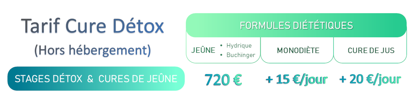 PURE DETOX - Tarifs Stages détox et cures de jeûne | 720€