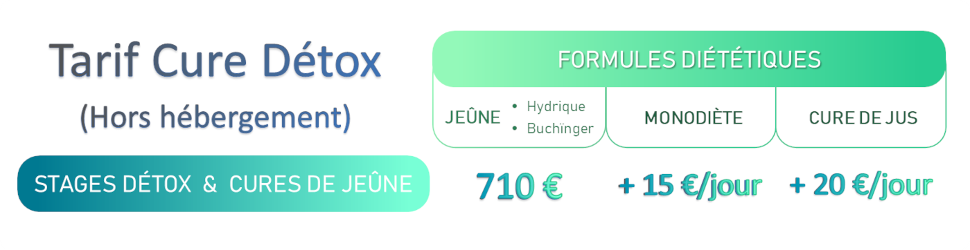 Tarifs Cures PURE DETOX_710 PURE DETOX - Tarifs Stages détox et cures de jeûne | 710€